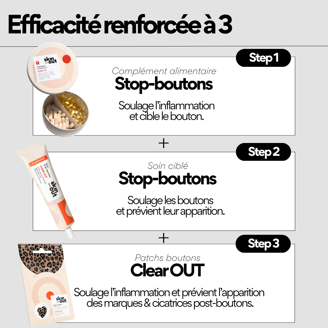 Clear OUT - Patchs boutons hydrocolloïde Léopard x15