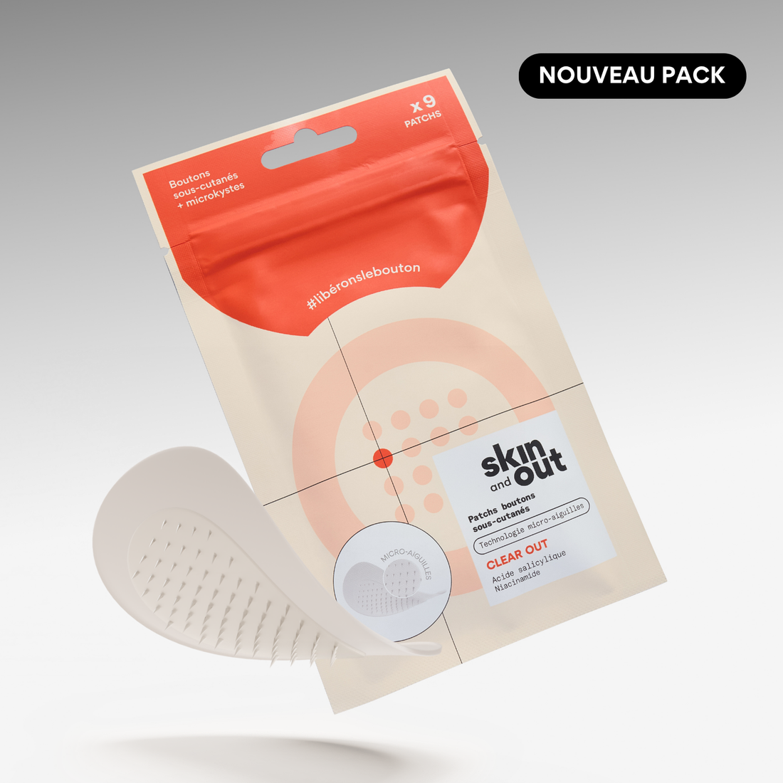 Clear OUT - Patchs boutons sous-cutanés micro-aiguilles x9