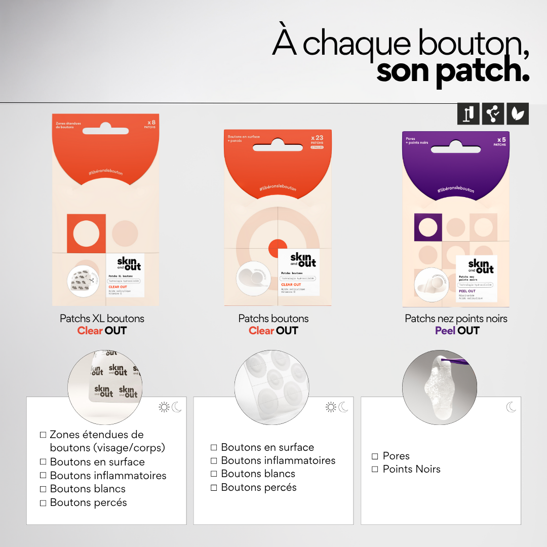 Kit trio Patchs boutons hydrocolloïde