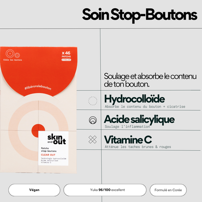 Clear OUT - Patchs hydrocolloïdes stop-boutons