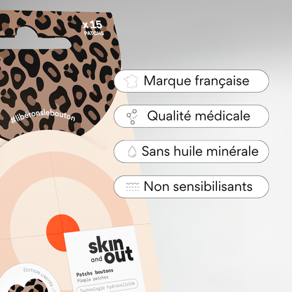 Clear OUT - Patchs boutons hydrocolloïde Léopard